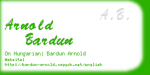 arnold bardun business card